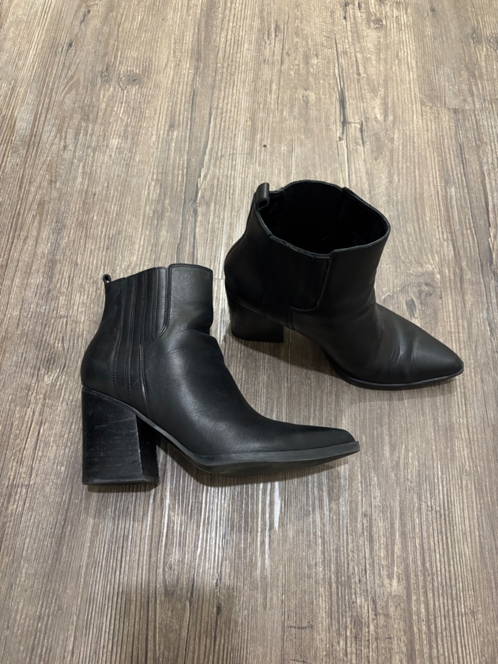 Mark Fisher Women's Black Pointed Toe Block Heel Ankle Boots